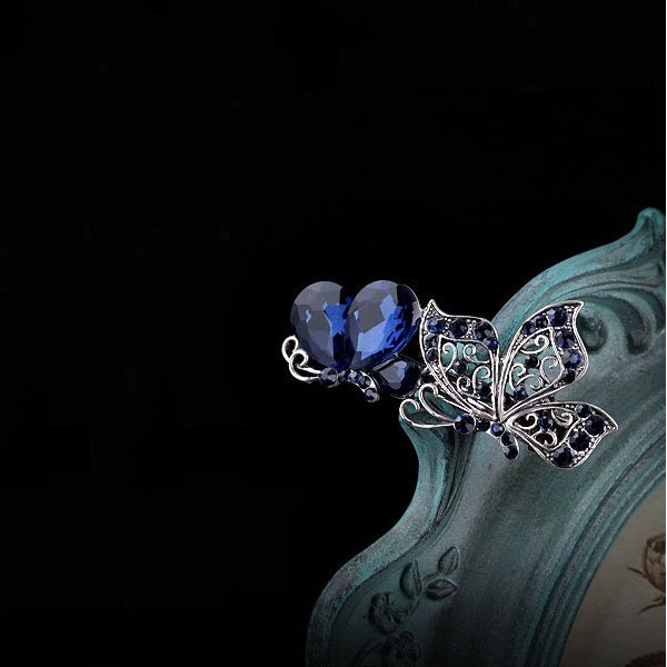 Starry Blue Butterfly Hair Clip