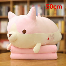 Cute Corgi Plush Pillow With Blanket